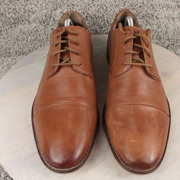 Florsheim Oxford Dress Shoes Mens 10.5D Brown Leather Cap Toe Classic - Picture 1 of 12
